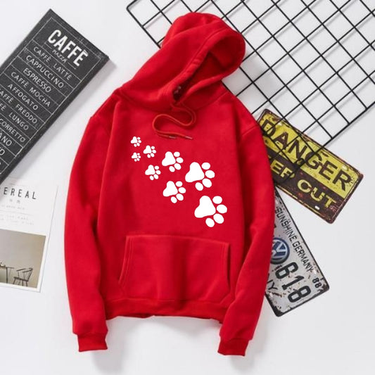 RED FOOT PRINT HOODIE