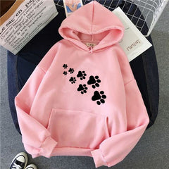 PINK FOOT PRINT HOODIE