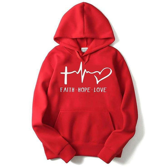 RED LOVE FAITH HOPE LOVE HOODIE