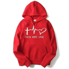RED LOVE FAITH HOPE LOVE HOODIE