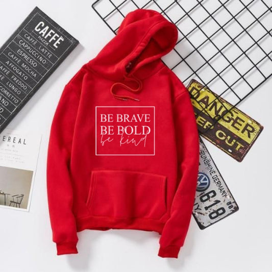 Red Be Brave Be Bold Hoodie (KO-HD-0120)