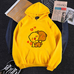 YELLOW ROMANTIC TEDDY HOODIE