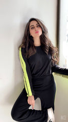 Neon Double Striped Full Sleeves Tracksuit (KO-TS-0053)