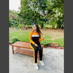 New Yellow Panel Full Sleeves Track Suit (KO-TS-0038)