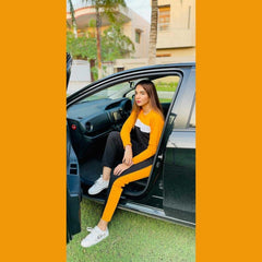 New Yellow Panel Full Sleeves Track Suit (KO-TS-0038)