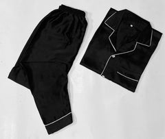 SILK NIGHT SUIT - BLACK (KO-SN-0274)