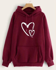 MAROON TWO HEARTS HOODIE