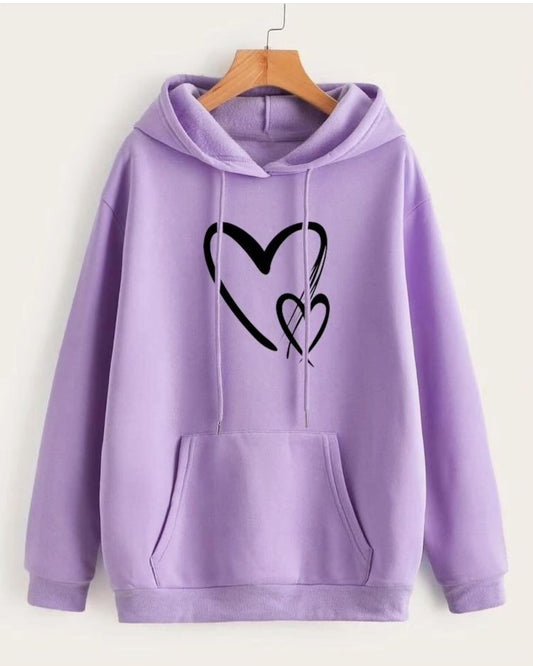 LILAC TWO HEARTS HOODIE