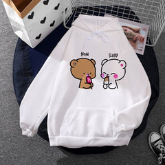 WHITE TEDDY WITH ICE-CREAM HOODIE