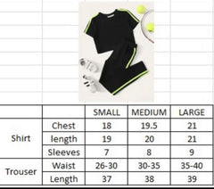 Neon Double Striped Half Sleeves Tracksuit (KO-TS-0052)