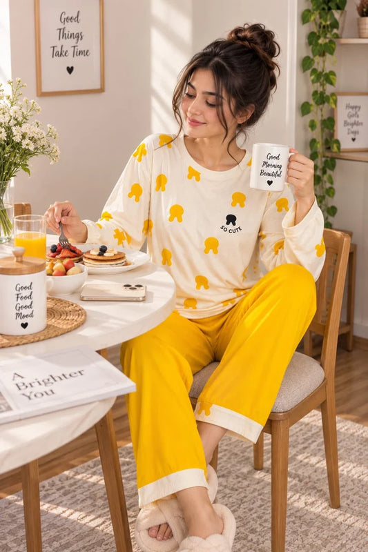 So Cute Yellow Night Suit