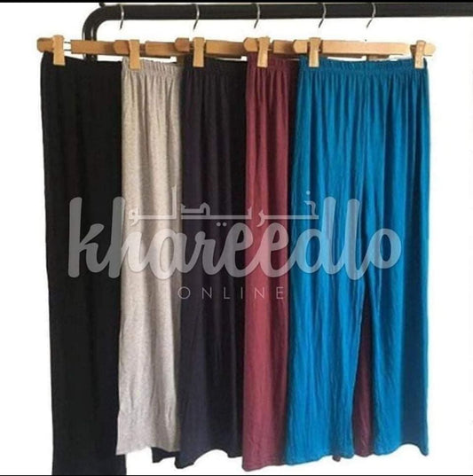 Pack of 5 High Waisted Plain Sleeping Palazzo Pajamas