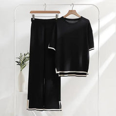 Black Baggie Style half Sleeves T-shirt With Loose Trouser