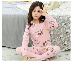 Baby or Baba Pink Rainbow print Night Suit for Kids (1 Pcs) (KO-KNS-225)