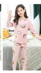 Baby or Baba Pink Rainbow print Night Suit for Kids (1 Pcs) (KO-KNS-225)