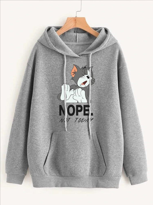 GREY NOPE NOT TODAY HOODIE
