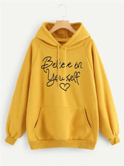 YELLOW BELIVE ON YOUR SELF HOODIE