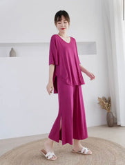 Dark Pink Lose Pattern With Lose Style Lounge Wear (KO-NS-371)