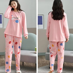 Pink Amazing Print Full Sleeves Printed Night Suit (KO-NS-503)