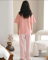 Pink Lovely Three Bears Printed Night Suit