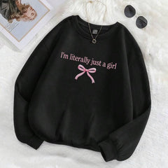 BLACK LITERALLY GIRL SWEAT SHIRT