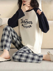 Off White Cool Forever Lucky Whatever Print Full Sleeves Night Suit