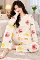 Off White Love Dot Printed Night Suit