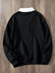 LA Adventure Black Collar Oversized Sweatshirt
