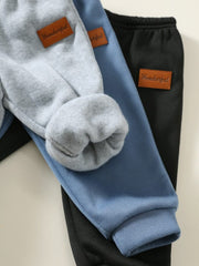 Kids Winter Cuff Trousers - Pack of 3 (Blue, Black & Grey)