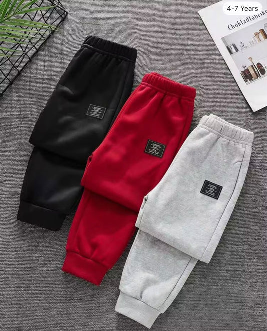 Kids Smart Fit Joggers - Pack of 3 (Black,Grey & Maroon)