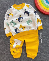 Yellow Pandas Printed Kids Track Suit