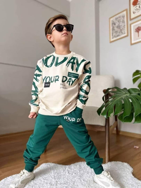 Off White Your Day Printed Kids Track Suit