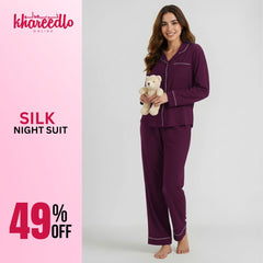 SILK NIGHT SUIT – PURPLE (KO-SN-0277)