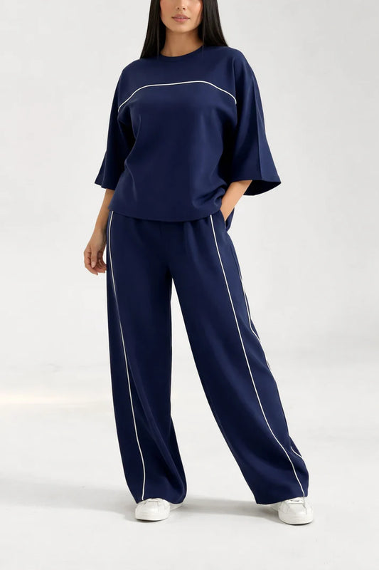 Navy Stripe Lounge Wear Set
