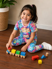 Kawaii Kitten, Heart & Star Graphic Kids Suit