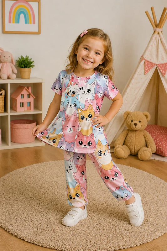 Multi-Cat Graphic Kids Suit