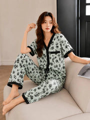 Floral Breeze Printed Button Pjs
