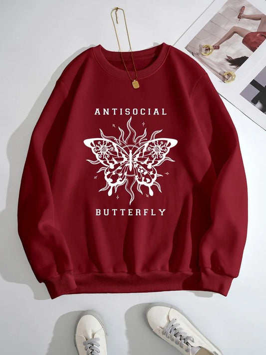 Antisocial Sweatshirt - Maroon