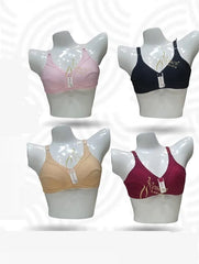 Pack of 4 Non Padded Soft Stuff High Quality Bra KO-LN-1025)