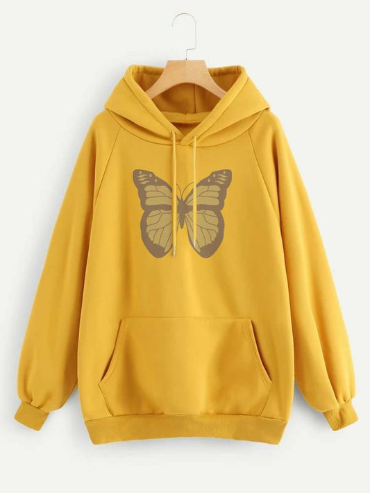 YELLOW FRONT BUTTERFLY HOODIE