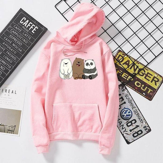 PINK THREE PANDA HOODIE