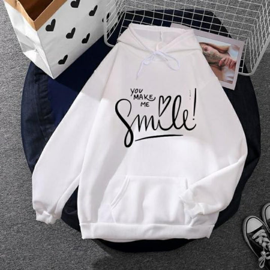 WHITE YOU MAKE ME SMIILE HOODIE