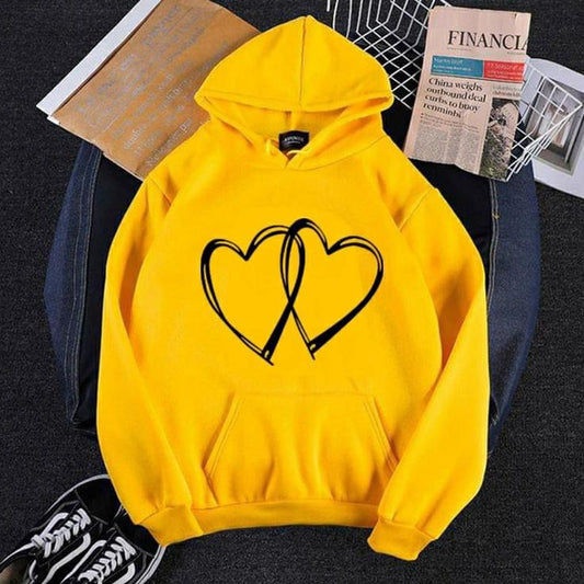 YELLOW TWO HEARTS HOODIE