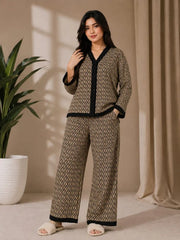 Brown Signature Monogram Button Pjs
