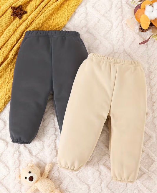 Kids Jogger Pants – Pack of 2 (Skin/charcoal Grey)