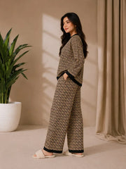 Brown Signature Monogram Button Pjs