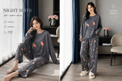 Grey Cute rabbit Printed Pjs