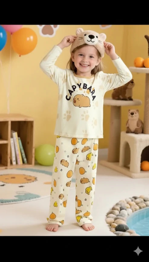 Off White Capy Bara Printed Kids Night