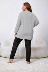 Grey Dream Printed Full Sleeves T-shirt With Black Plain Pajama Suit