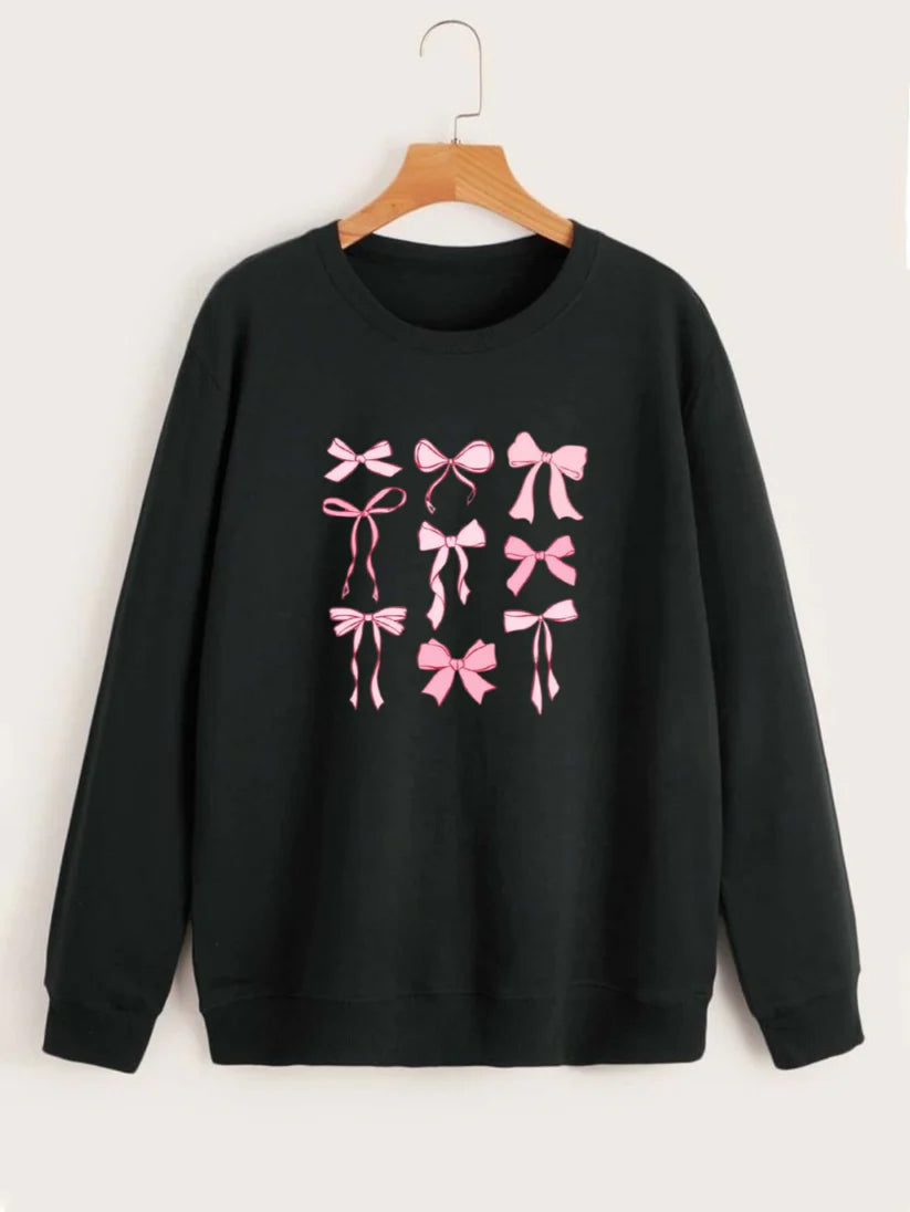 Bows Sweatshirt - BLACK